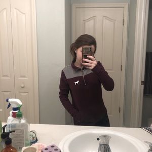 PINK maroon zip up sweatshirt